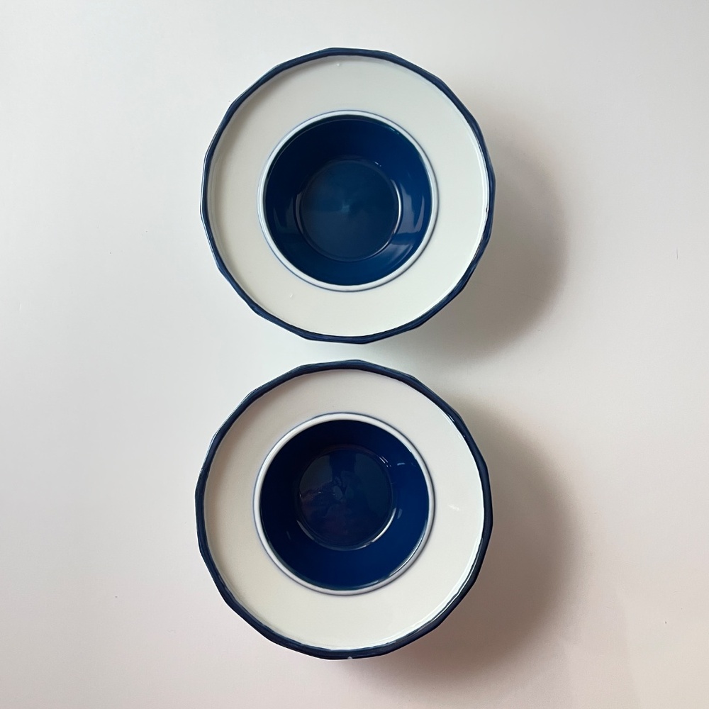 VTG Royal Tokyo Ceramic Blue & White Dipping Dish Made in Japan Set of 2